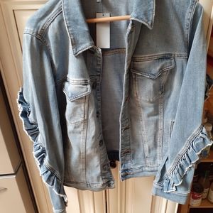 Lane Bryant ruffled jean jacket size 14